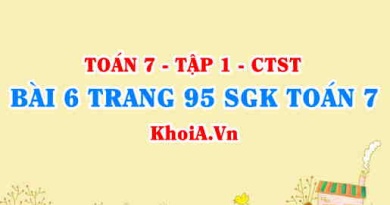 Bài 6 trang 95 SGK Toán 7 tập 1 Chân trời sáng tạo